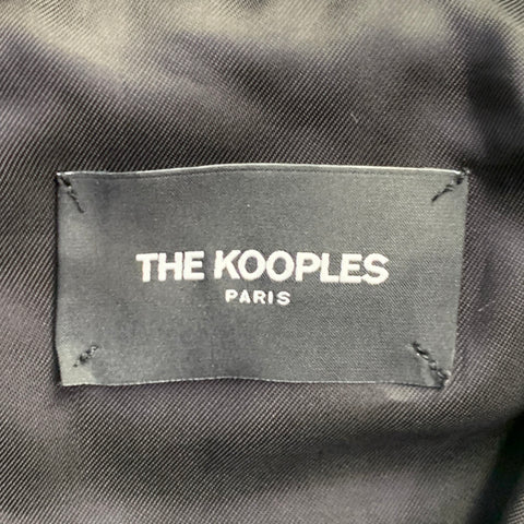 THE KOOPLES Size 42 Black Geometric Wool Blend Shawl Collar Sport Coat
