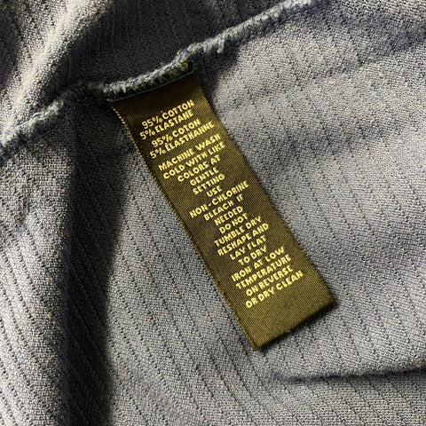 SAKS FIFTH AVENUE Size L Blue Stripe Cotton Blend Crew Neck T shirt