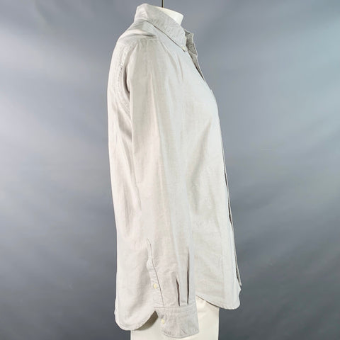 GITMAN BROS VINTAGE Size L Grey Cotton One Pocket Button Down Collar Long Sleeve Shirt