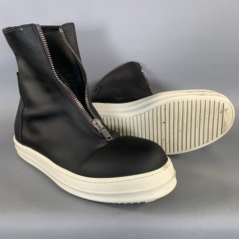 DRKSHDW Size 9 Black White Leather Zip Up Boots
