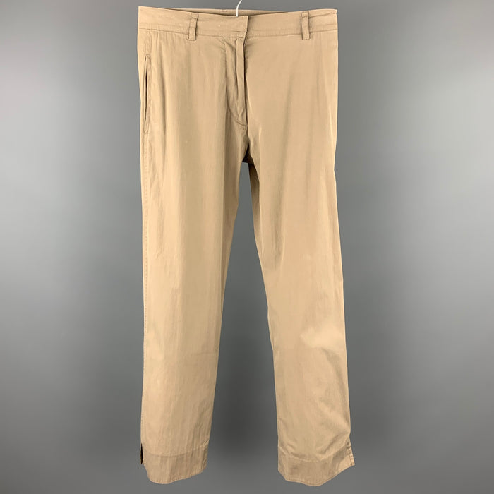 JIL SANDER Size 2 Taupe Cotton Blend Straight Dress Pants