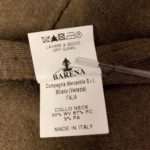 BARENA Taille 44 Veste de sport marron en mélange de laine à col châle