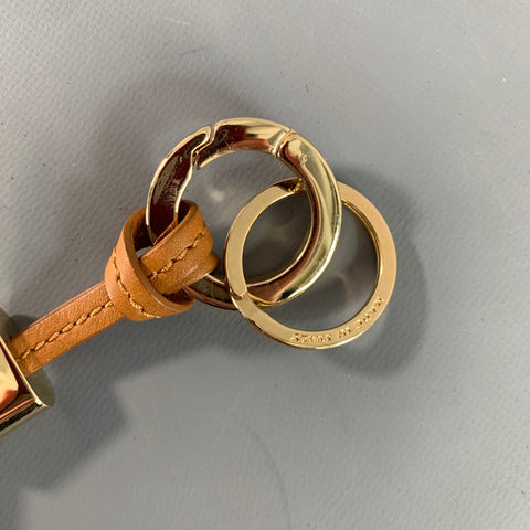 BURBERRY Brown Multi-Color Leather Bag Charm Bags