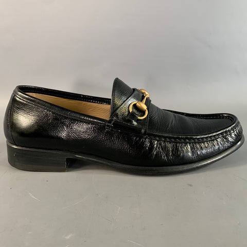 GUCCI Size 9.5 Black 115316 Leather Penny Loafer Loafers