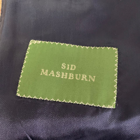 SID MASHBURN Size 44 Brown Pink Window Pane Wool Cotton Sport Coat
