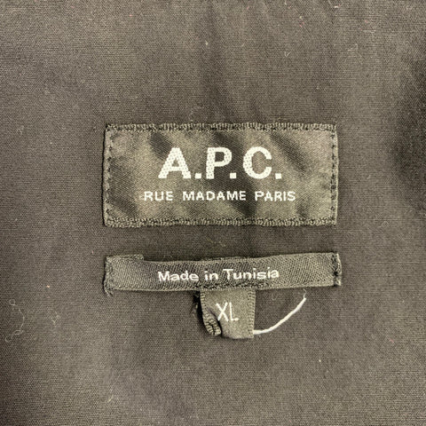 A.P.C. Size XL Black Cotton Chore Jacket