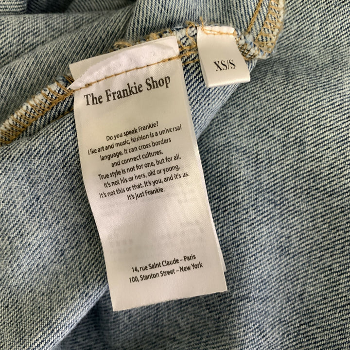 THE FRANKIE SHOP Size XS/S Blue Denim Washed Patch Pockets Shirt