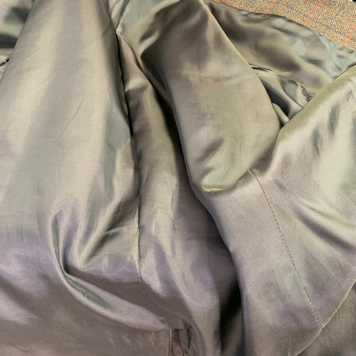 J.PRESS Size 46 Brown Blue Red Window Pane Sport Coat