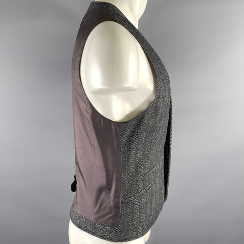 ARMANI EXCHANGE Gray Herringbone Wool Vest