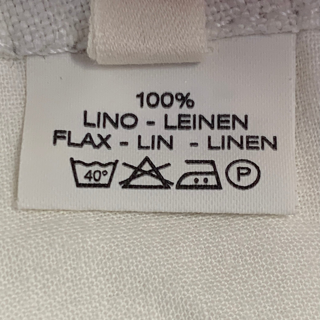 120% LINO Size 6 Silver White Linen Zip Fly Shorts