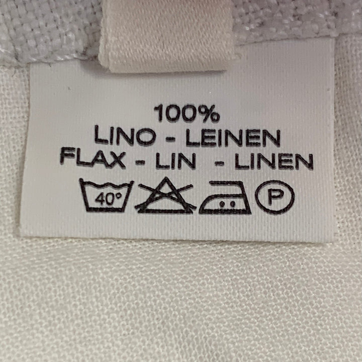120% LINO Size 6 Silver White Linen Zip Fly Shorts