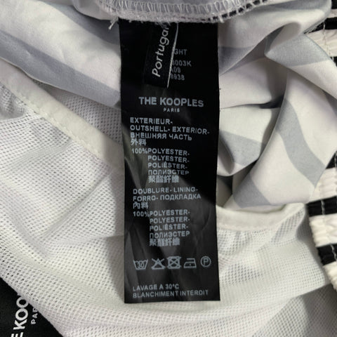 THE KOOPLES Size S White Black Stripe Polyester Drawstring Swim Trunks