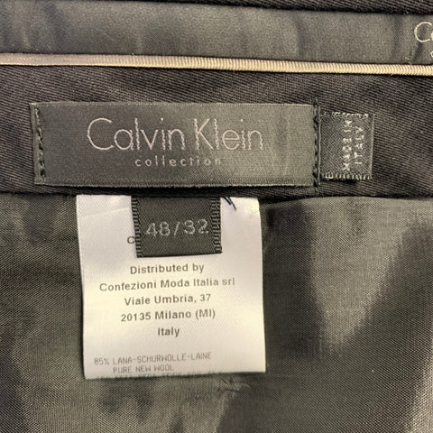 CALVIN KLEIN COLLECTION Size 38 Black White Heather Suit