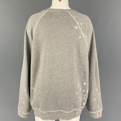 THE GREAT Taille 2 Pull à col rond en coton et polyester gris blanc