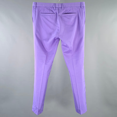 Pantalon habillé PAUL SMITH taille 31, couleur violet lavande, en sergé de viscose et coton.