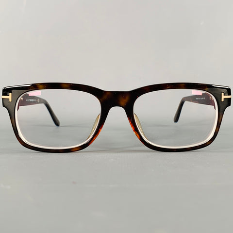 TOM FORD Brown Beige Tortoiseshell Acetate Frames