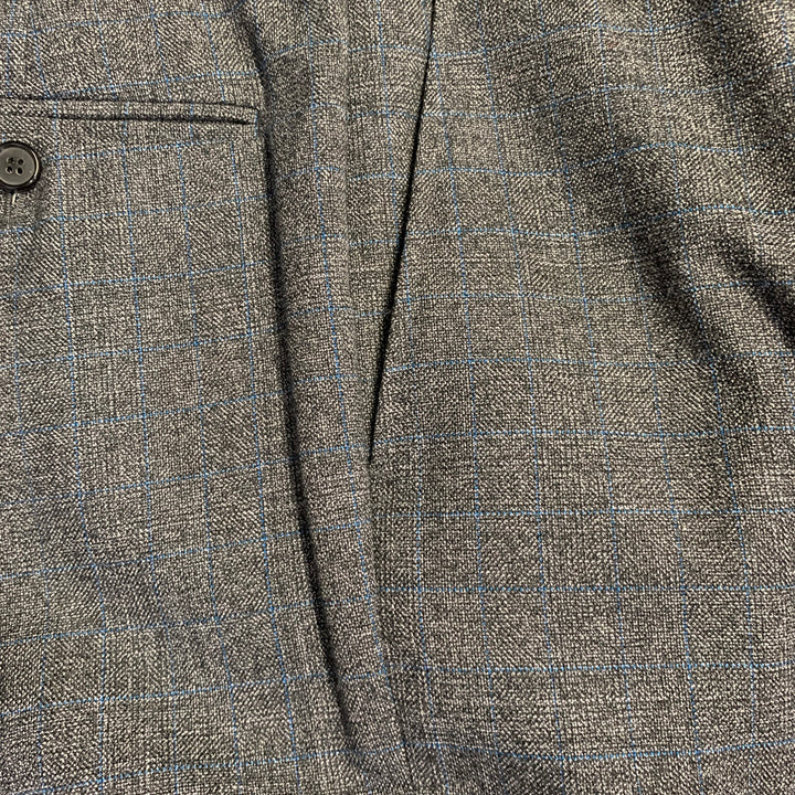 CALVIN KLEIN 205W39NYC Size 36 Grey Blue Grid Wool Flat Front Zip Fly Dress Pants