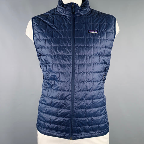 PATAGONIA Size XL Navy Quilted Polyester Zip Pockets Vest