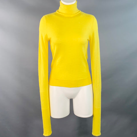 SIES MARJAN Size XS Yellow Alpaca Cashmere Knit Turtleneck Pullover