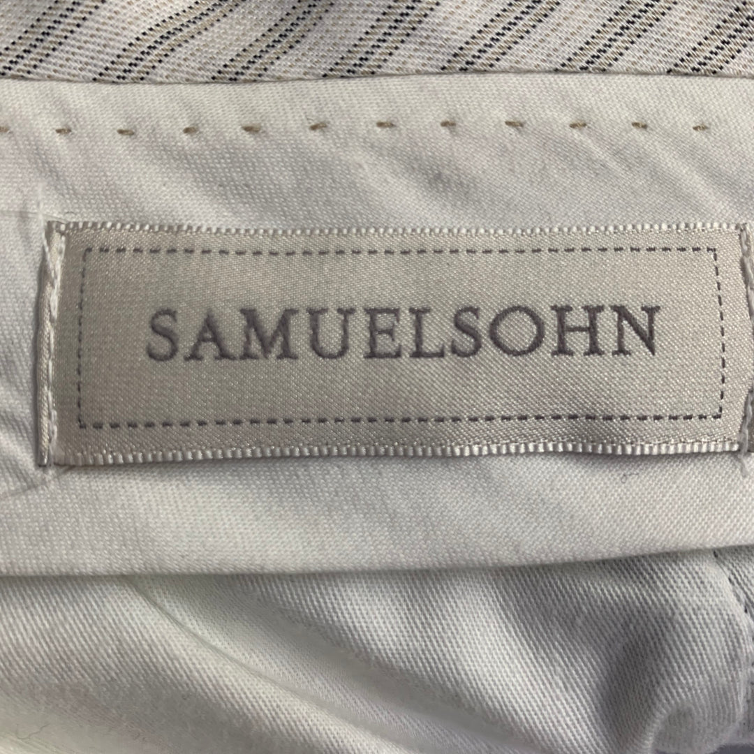 SAMUELSOHN Size 36 Brown Corduroy Merino Wool Pleated Zip Fly Casual Pants