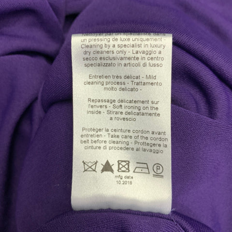 LANVIN Size 4 Purple Viscose Blend Long Sleeve Cocktail Dress