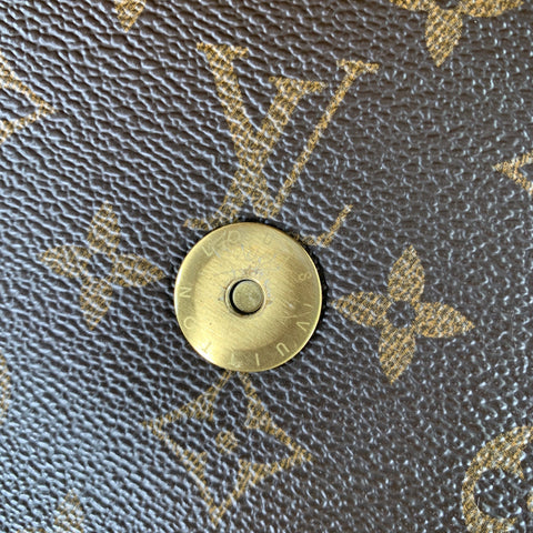 LOUIS VUITTON Brown Beige Monogram Leather Coated Canvas Bag
