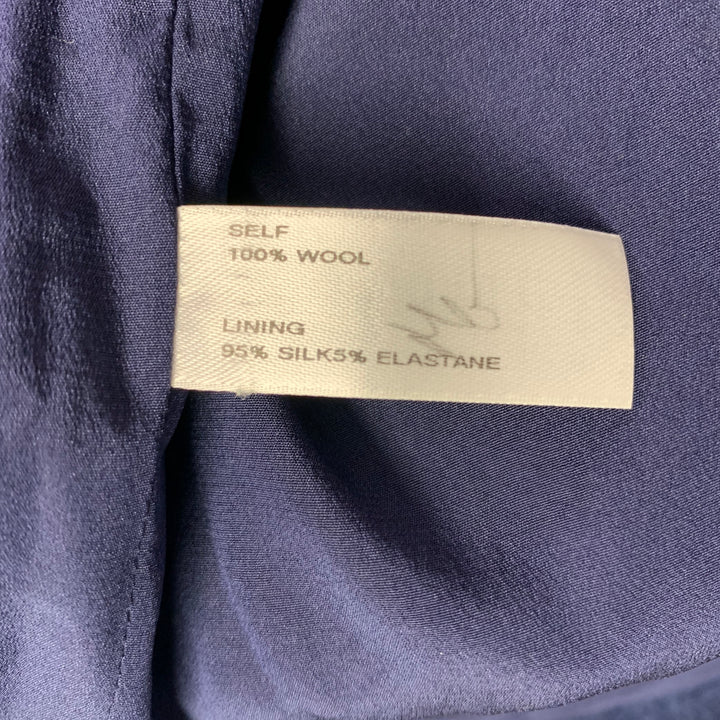 CAROLINA HERRERA Size 6 Blue Multi Color Wool Beaded Back Zip Dress