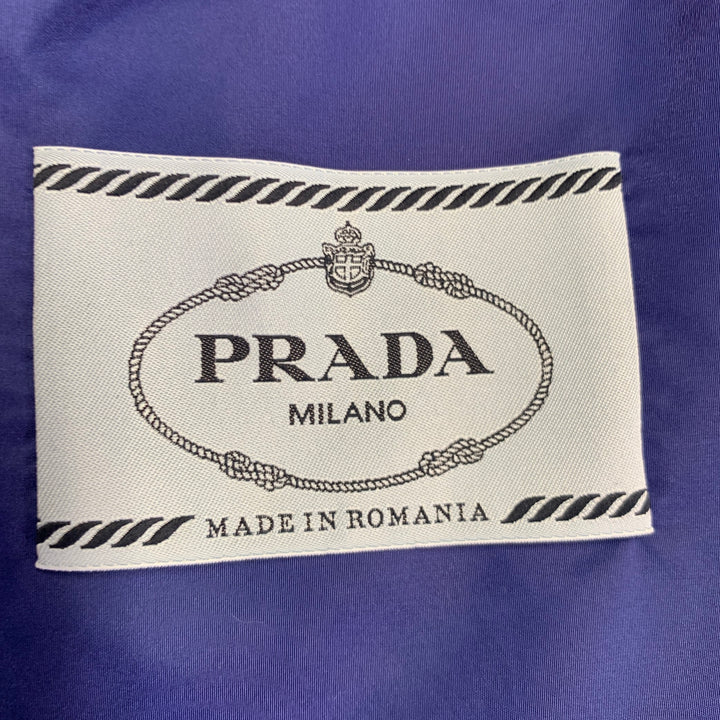PRADA Size 0 Blue Polyamide Logo Windbreaker Jacket