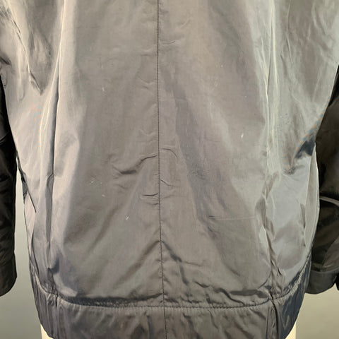 PRADA Size M Navy Nylon Epaulets Buttoned Jacket