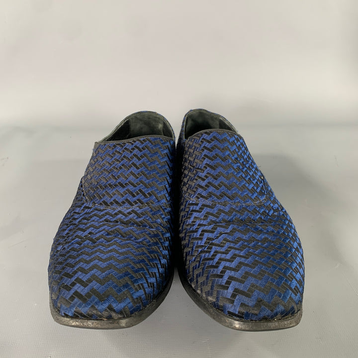 HAIDER ACKERMANN Size 8 Blue Black Woven Loafers