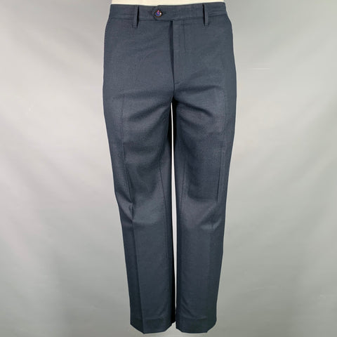 TED BAKER Size 46 Navy Pink Contrast Stitch Polyester Blend Suit