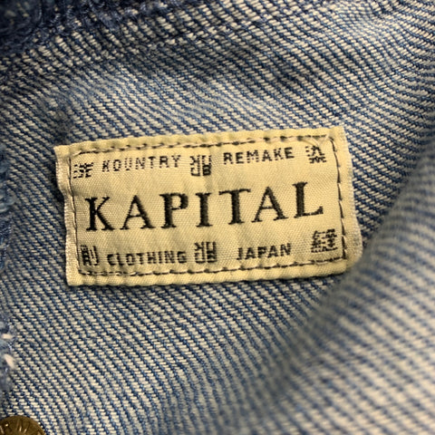 KAPITAL Size M Indigo Wash Cotton Drawstring Waistband Casual Pants