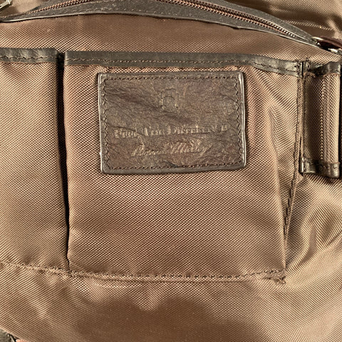 FREE PEOPLE Brown Crackled Leather Shoulder Bag