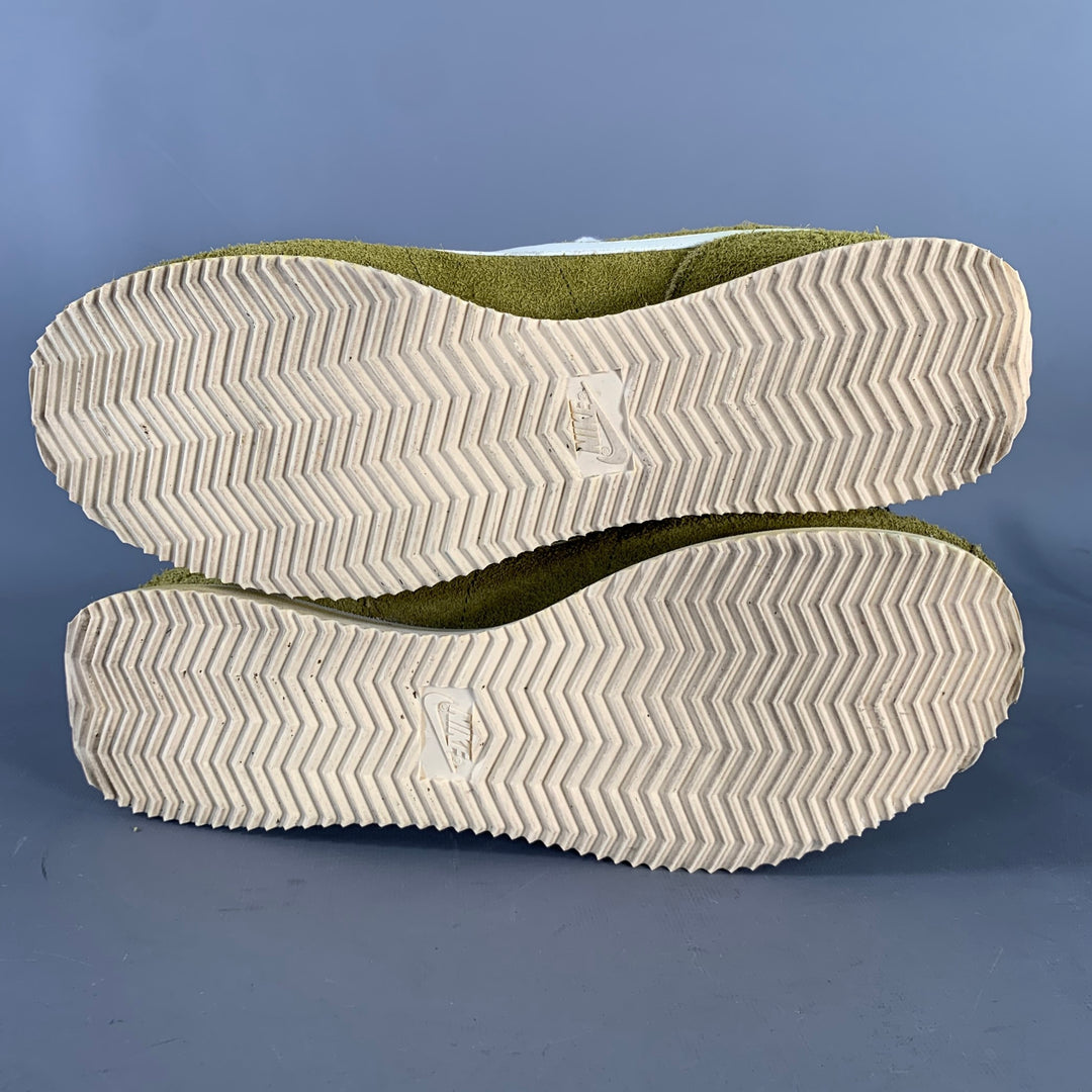 NIKE Size 11 Cortez SE Moss Green Suede Low Top Sneakers