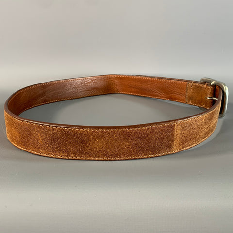 JOHN VARVATOS Size 32 Brown Distressed Leather Belt