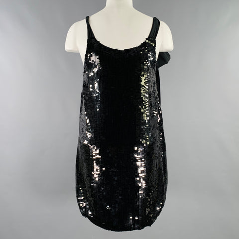 SEE By CHLOE Size M Black Silk Bubble Hem Cocktail Dress