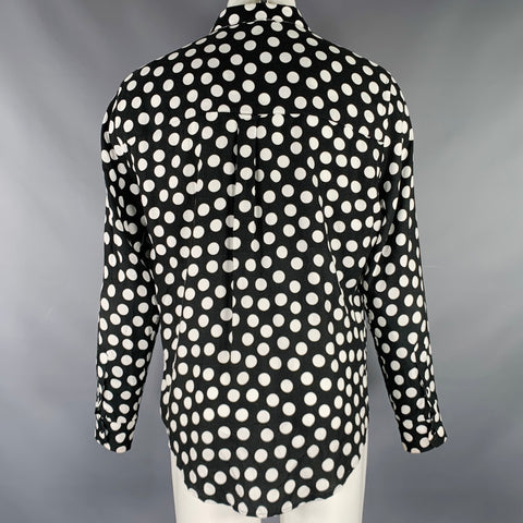 AMI by ALEXANDRE MATTIUSSI Size M Black White Polka Dot Long Sleeve Shirt