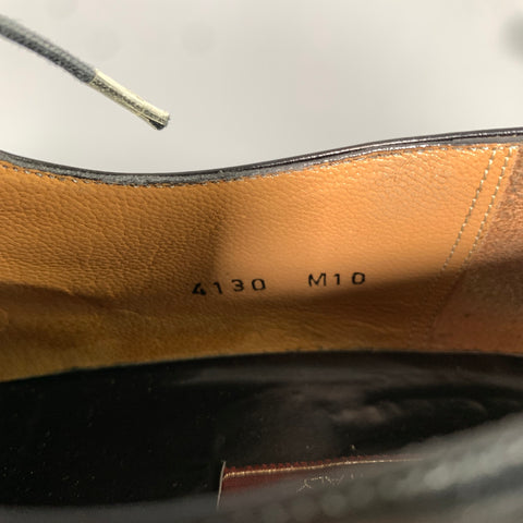 BALLY Size 10 Black Leather Lace Up Loafers
