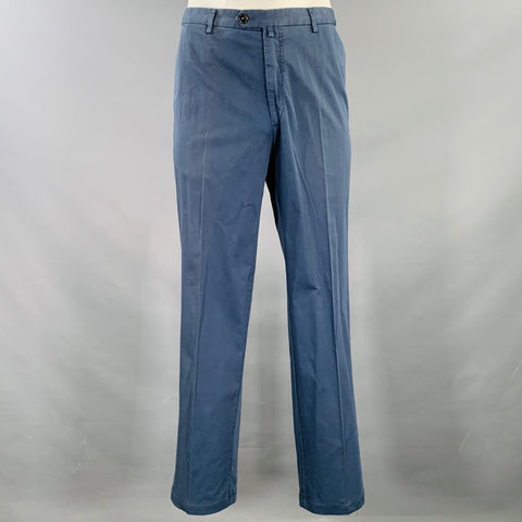 NEIMAN MARCUS Size 40 Powder Blue Cotton Blend Flat Front Casual Pants