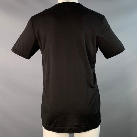 DOLCE & GABBANA Size M Black Cotton Jersey V-Neck T-shirt