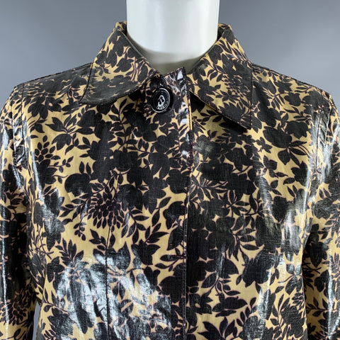 MARC by MARC JACOBS Size M Brown Beige Cotton Polyurethane Floral Coat