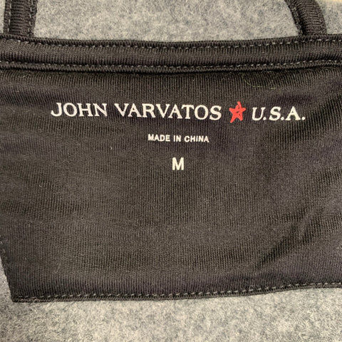 JOHN VARVATOS * U.S.A. Size M Grey Charcoal Heather Cotton Blend Hooded Zip Up Jacket