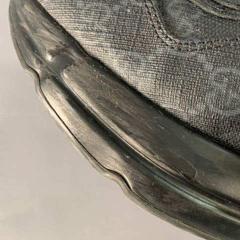 GUCCI Size 10.5 Guccissima Black Grey Monogram Sneakers