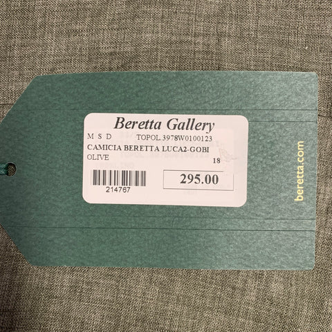 BERETTA Size XXL Green Olive Two Pockets Snaps Long Sleeve Shirt