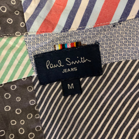 PAUL SMITH JEANS Size M Black Multi-Color Patchwork Cotton Long Sleeve Shirt