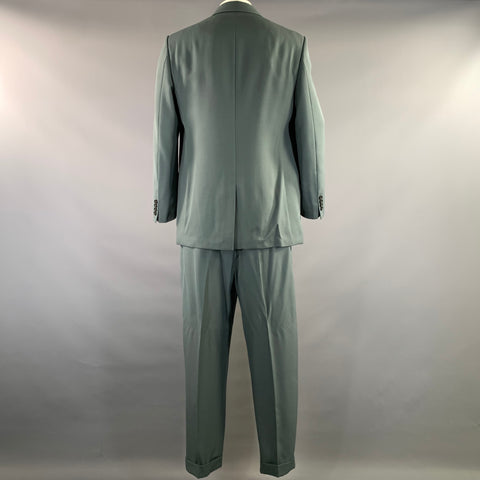STELLA McCARTNEY Green Grey Viscose Blend Peak Lapel Suit