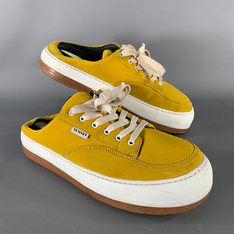 SUNNEI Size 11 Yellow White Slip On Sneakers