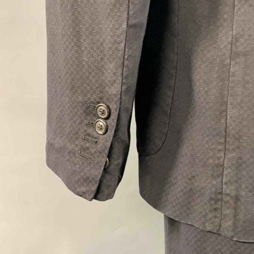MARTIN MARGIELA Size 44 Navy Checkered Cotton Notch Lapel Suit