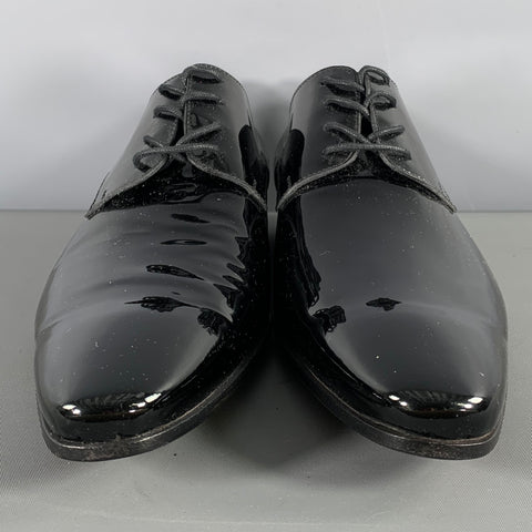DSQUARED2 Size 9.5 Black Solid Leather Lace Up Lace Up Shoes