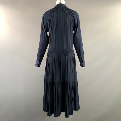 BROCHU WALKER Size XS Navy Polyester Pleated Long Dress